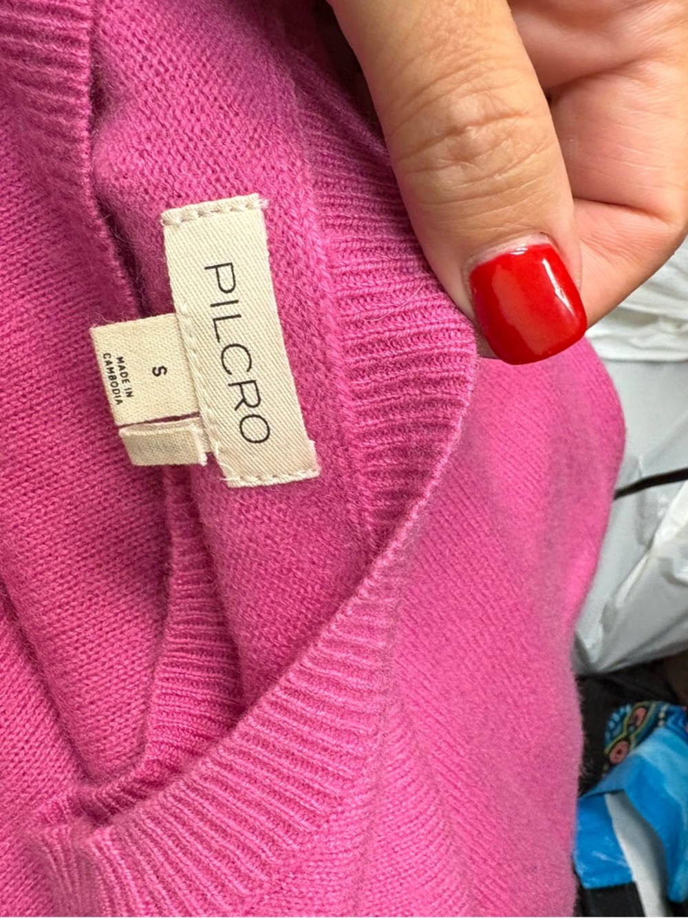 Anthropologie Pilcro Women's Hot Pink Crewneck Sweater - Picture 3 of 4